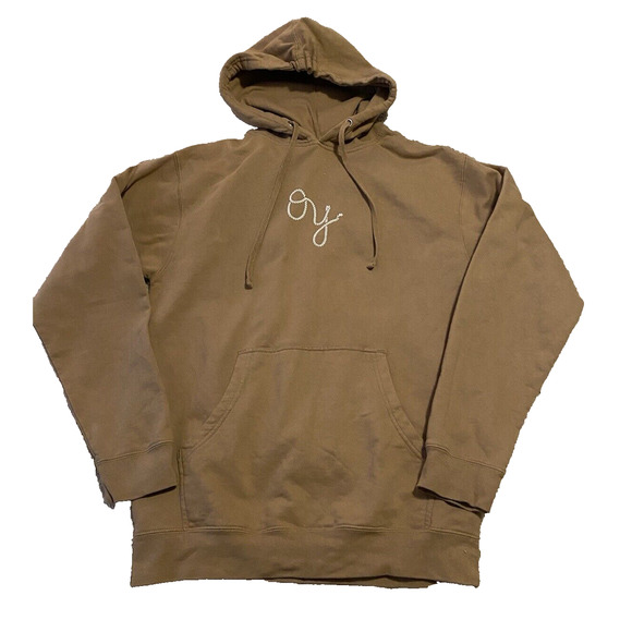 Independent Trading Company Hoodie Mens Medium Tan OY Born for Leavin Sweatshirt - Picture 1 of 12